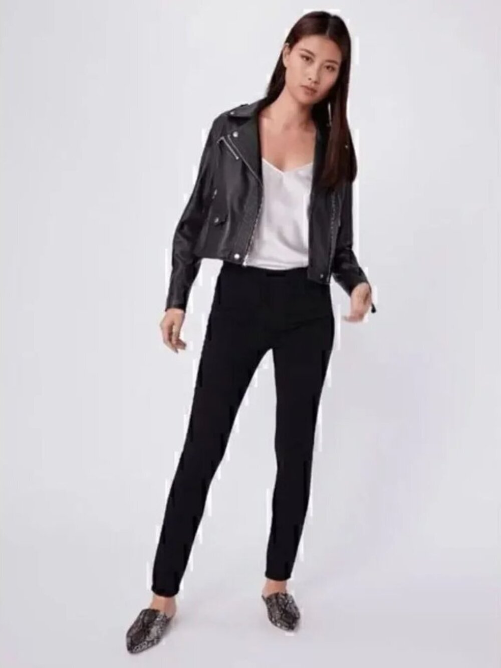 Paige Womens Black Stretch Hoxton Black Shadow Pull On Skinny Pants Size XS